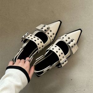 French fragrant style pointed Mary Jane medium thick heel womens spring 2024 matching skirt small leather shoes