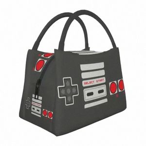 Vintage Video Game Ctroller RESUABLE LUNCH LOXS Kvinnor Vattentät Gamer Lover Cooler Thermal Food Isolated Lunch Bag Q8UA#