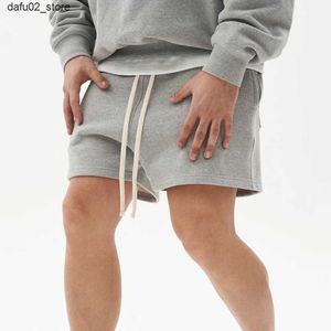 Men's Shorts Mens Cotton Sporting Running Shorts Loose Grey Bodybuilding Sweatpants Fitness Short pants Jogger Gyms Vintage Male Short Q240416