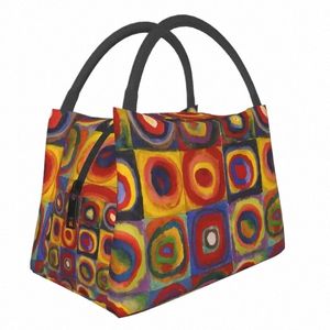 custom Wassily Kandinsky Lunch Bags Men Women Cooler Thermal Insulated Lunch Box for Picnic Cam Work Travel k9Lb#