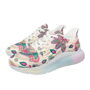 Lässige Schuhe Instantarts Mode Paisley Butterfly Muster Luftkissen Sport für weibliche Mesh Outdoor Sport Sneakers Schnürschuhe