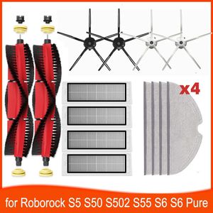 Borstmops HEPA -filter för Roborock S5 S50 S502 S55 S6 Pure E4 för robot 1s SDJQR01RR Dammsugare Tillbehör 240409