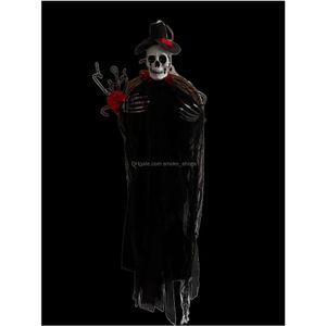 Maschere da festa 90 cm Halloween sospeso skl nero ghirlanda bianca rattan haunted horror decoration horror horro