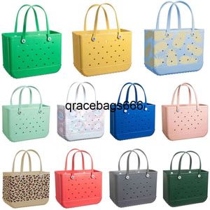 Summer Large Women Designer Bogg Bag Luxury Eva Tote Shopping Basket Bags Lady Storage Washable Beach Silicone Bog Purse Eco Jelly Candy