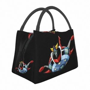 UFO Robot Grendizer Goldrake Isolated Lunch Tote Bag For Women Anime Manga Celable Thermal Cooler Bento Box Work Travel G4XT#