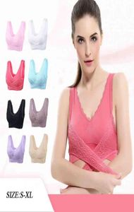 Women039s Sports Bras Front Cross Side Buckle Gather Lace Non -Tire Running Yoga Shopfrof Rouphe Top4659677