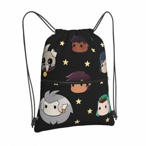 Chibi Owl House Draw String Bags Rucksäcke Stofftasche Kinder kleine Frau Student Cuet Carto Reise Leichtes Animati Farbe v3wa##