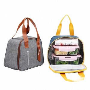 portable Lunch Bag Lunch Box Insulated Canvas Tote Pouch School Bento Portable Dinner Ctainer Picnic Food Storage P3qh#