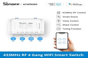 SONOFF 4CHPROR3 4 Gang Intelligent Wireless RF Control Module Breaker WiFi Smart Light Switch Funche com RM433 VIA EWE3602457