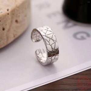 Cluster Rings 2024 Japan And South Korea Selling 925 Sterling Silver Fashion Versatile Irregular Crack Opening Ring For Women