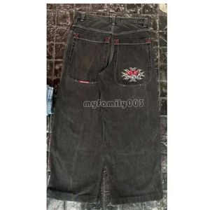 Yüksek kaliteli erkek kot jnco y2k harajuku hip hop poker grafik retro retro mavi mavi baggy denim pantolonlar erkek kadın gotik yüksek bel geniş pantolon 97