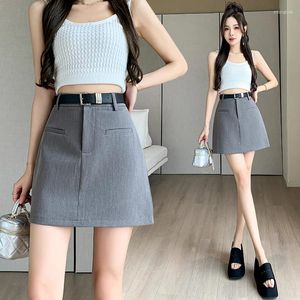 Skirts Y2K Irregular Pleated Mini Suits Women High Waist Solid A Line Skirt Hip-hugging Summer Korean Streetwear Casual