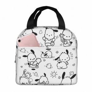 Pochacco Söndürme Yalıtımlı Öğle Yemeği Çantası Sızdırmaz Kawaii Köpek Öğle Yemeği Ctainer Termal Çanta Tote Öğle Yemeği Gue Ofisi Piknik Bento Pouch B9fr#