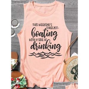 Tanques femininos Camis Women Women Women Summer Beach Tank Tops Tops engraçados de boates de fim de semana Carta gráfica de impressão sem mangas Sh Dhbjh