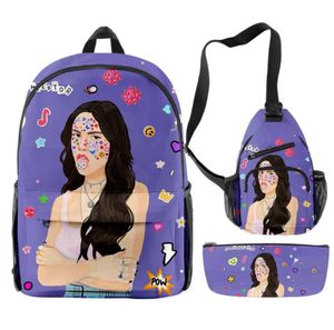 Zestaw plecaku 3 sztuki Olivia Rodrigo Sour Primary Middle School Studenci chłopcy dziewczęta plecaki Crossbody Bag Pencil Case7717656