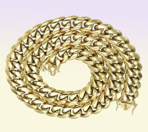 Miami Cuban Link Chain 14K Gold inossidabile in acciaio inossidabile 10 mm 26039039 per Man33017852384