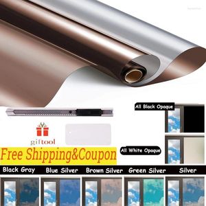 Window Stickers Heat Control Film Silver Blur Grey Brown 40/50/60 500cm Crystal Wall Coverings Decoration Blackout