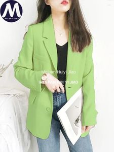 Frauenanzüge Jacke Frauen 2024 Frühling Herbst Koreanische Mode langhältiger vielseitiger Blazer Tops Casual Lose Office Blazer Mäntel