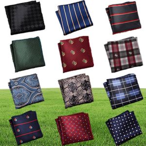 Luxury Men Handkerchief Polka Dot Striped Floral Printed Hankies Polyester Hanky Business Pocket Square Chest Towel 2323CM2006738
