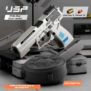 Gun Toys USP Mechanical Burst Shell Ejection Soft Bullet Gun Battle Game Boy Gun Gun Fake Gun Funny Pistol Födelsedagspresenter för barn 240417