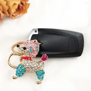 Anahtarlıklar Araç Anahtarlık Rhinestones ile Moda Anahtar Aksesuar Renkli Rhinestone Köpek Çanta Köpüklü Sırt Çantası