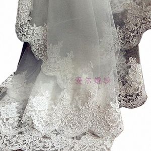 white ivory Wedding Accories Lace 3M Cathedral Length White Bride Veil Lace Mantilla D33F#