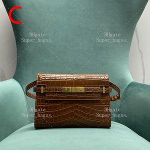 10A lustra jakość luksusowa designerka na ramię Mała torebka 24 cm Krokodyl Skórzana designerka torba crossbody z pudełkiem YY045B