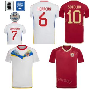 Copa America 2024 Soccer Venezuela Jerseys Pereira 17 Martinez 15 Murillo 8 Rincon 5 Moreno 2 Villanueva 16 Rosales Osorio Rondon Football Shirt Kits National Team