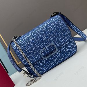 Mini Designer-Taschen Mode Strass-Umhängetasche Luxusketten Crossbody Tasche Tasche Handtasche Qualität Lederklappe Tasche Glitzer Dinnertasche Mehrfarbige Frauen Tasche