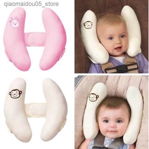 Stroller Parts Accessories Baby stroller neck pillow banana car seat head protection pillow baby stroller sleep neck support pillow cartoon flower Q240416