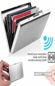 Antiscan RFID 1 PC Aluminium Metal Credit Card Holder Slim Blocking Wallet Case Affärskort Skyddshållare Case7150760