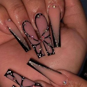 Instagram -stil ny explosiv fjäril nagellack som bär superlång stege falsk nagel lapp av löstagbar nagelborttagare