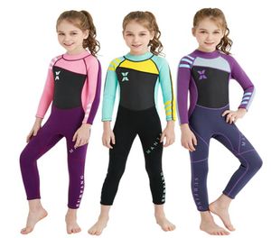 Neopren 25mm Full Needsuit Kids Langarm Badebode Girl Rashguard für Kinder Taucher Anzug Kinder039s Nassanzug2470607