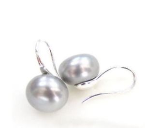 Echt 1112 mm Salzwasser weißer Perle Ohrring 925 Sterling Silber Ohrring GT7374821