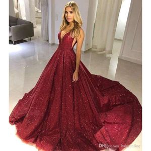 Dresses Sexy Bury A Line V Neck Sequins Floor Length Backless Pageant Gowns Celebrity Prom Evening Wear For Woman Custom