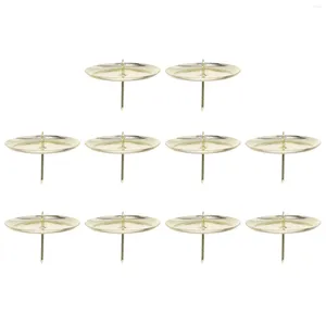 Candle Holders Holder Plate Pillar Metal Candlestick Stand Iron Fixing Round Tray Tealight Simple Wreath Stick Decor Diy Taper