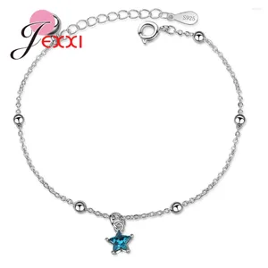 Bracelets de charme Cristais românticos de alta qualidade Stars 925 Sterling Silver Fashion Charms for Women Girls Anniversary Gifts