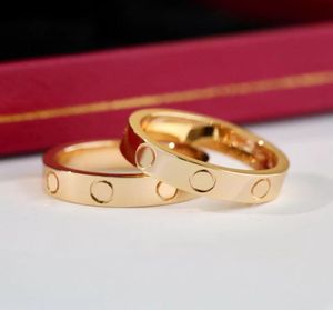 Loves ring Titanium steel rose gold silver wedding jewelry birthday present For Women men rings with original packaging box1258838