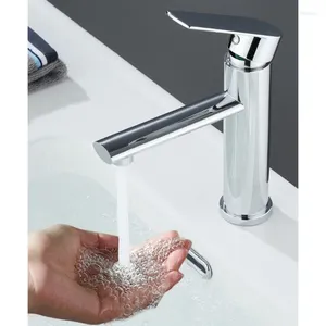 Bathroom Sink Faucets Single Holder Hole Stainless Steel Basin Mixer Tapware Cold Water Washbasin Tap