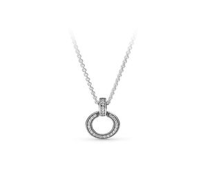 NUOVA NUOVA NECCOLA STERFICA CIRCOLA A PENDANTE SCATOLE ORIGINALE Adatto per la collana a catena del diamante CZ Donne MEN21666918086