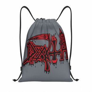 Death Band Drawstring Sırt Çantası Spor Sporları Sackpack Suya Dayanıklı Metal Müzik Dize Çantaları Egzersiz S37L#