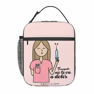 Пользовательская Enfermera en Докторская медсестра Медицинская сумка для обеденного ланча Женщины теплоодельные коробки для ланч -ланч для детских школьников R3TL#
