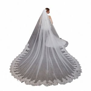 300 cm LG Wysokiej jakości Washer Washer Washer Washer Special Cut Royal Bride Veil z cekinami Lace Veil Wedding Acries P8R7#