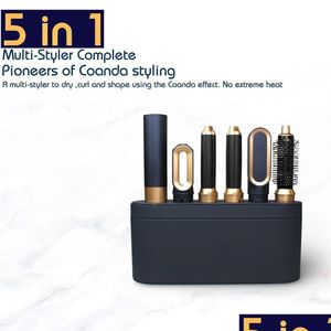 Curling Irons 5 İçinde 1 Saç Kurutma makinesi Elektrikli Demir Körçi Kurutucu Silindirler ve Düzleştirme Fırçası Damla Dağıtım Ürünleri Bakım Stili T OT8DW