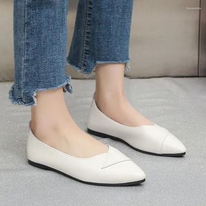 Casual Shoes Women's 2024 Slip On Women Flats Autumn Pointed Toe Solid Solft Sole Comfortable Office Ladies Large Size