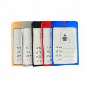 Metal Id Card Holder Id Id Batch Holder Nome Identificati Sleeve Busin exposti Shell Office School Entrance Caso W86U#