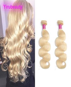 Indian Virgin Hair 2 Bundles Body Wave 613 Blonde Human Hair Extensions Wefts Two Pieces One Set Double Wefts Natural Color3034964