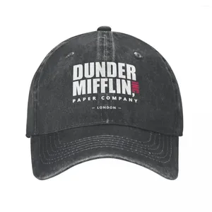 Bollmössor Dunder Mifflin London Baseball Cap Ejressed Washed Office Paper Company Snapback Hat Outdoor Activity Justerbara hattar