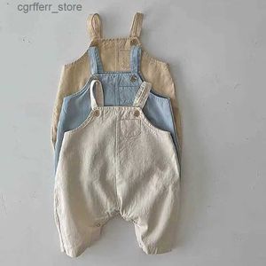Rompers Summer Spring Children Solid Overalls Newborn Girl Loose Sleeveless Jumpsuit Boy Baby Cotton Casual Suspenders Pants Kid Outfits L410