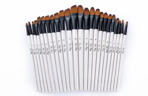 12st Nylon Hår trähandtag Akvarell VÄDLESKRABLE PENST PEN SET FÖR LÄRANDE DIY Olje Akryl Målning Konst Brushs Tillbehör Makeup2386481